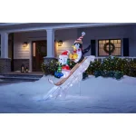 Home Accents Holiday 4 ft LED Penguin and Skating Snowman Yard Decoration thumbnail 2