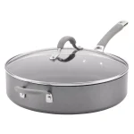 Circulon Elementum 5 qt. Hard-Anodized Aluminum Nonstick Saute Pan with Glass Lid, Oyster Gray thumbnail 1