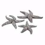 IMAX Magali Silver Starfish Wall Decor Set of 3 - Distressed Gray Polystone Sculptures thumbnail 1