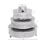 LITTON LANE Silver Aluminum Round Cake Stand Set of 4 with Floral Vine Design thumbnail 6