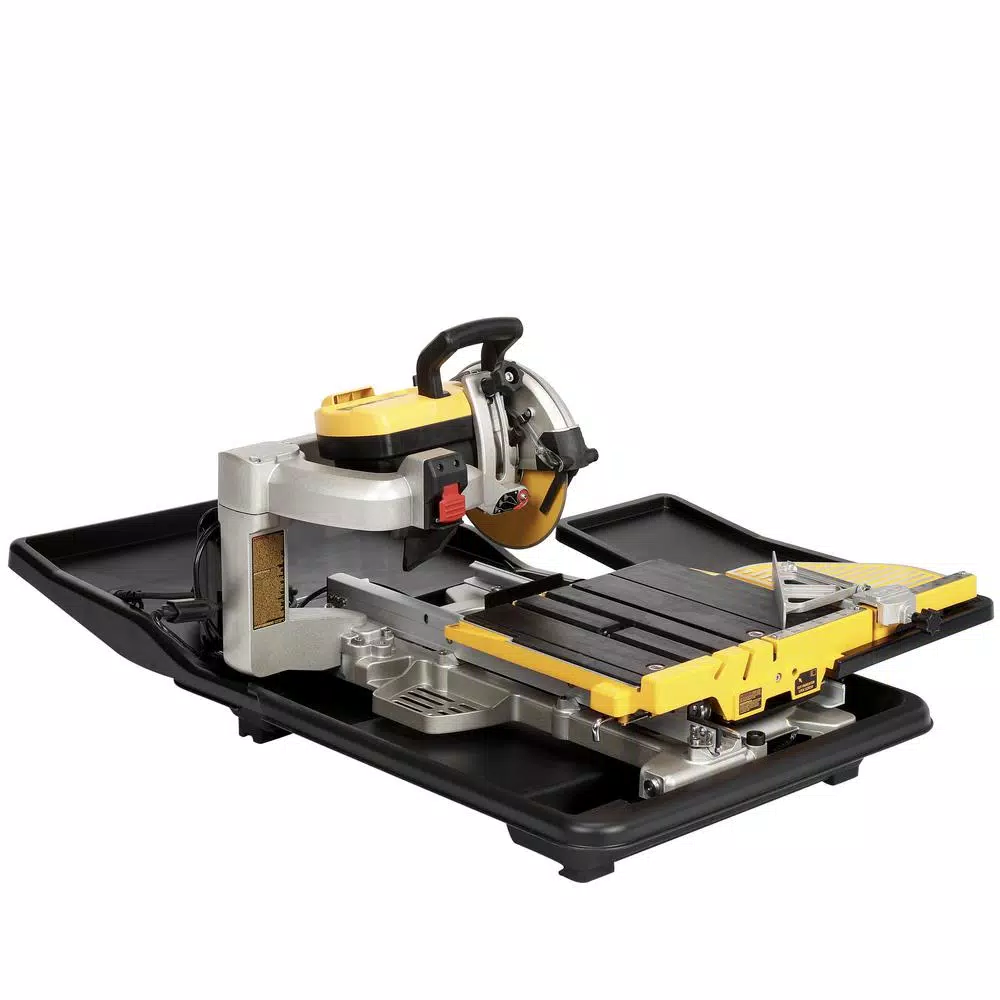 DEWALT 10 in. Wet Tile Saw with 1.5 HP Motor and Cantilevering Rail System