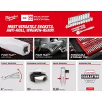 Milwaukee 3/8 in. Drive SAE Ratchet and Socket Set with PACKOUT Compact Organizer, 28-Piece thumbnail 5