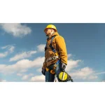 Werner Blue Armor 2000 Construction Harness with 3 D-Rings and Removable Work Belt, Small, Blue thumbnail 3