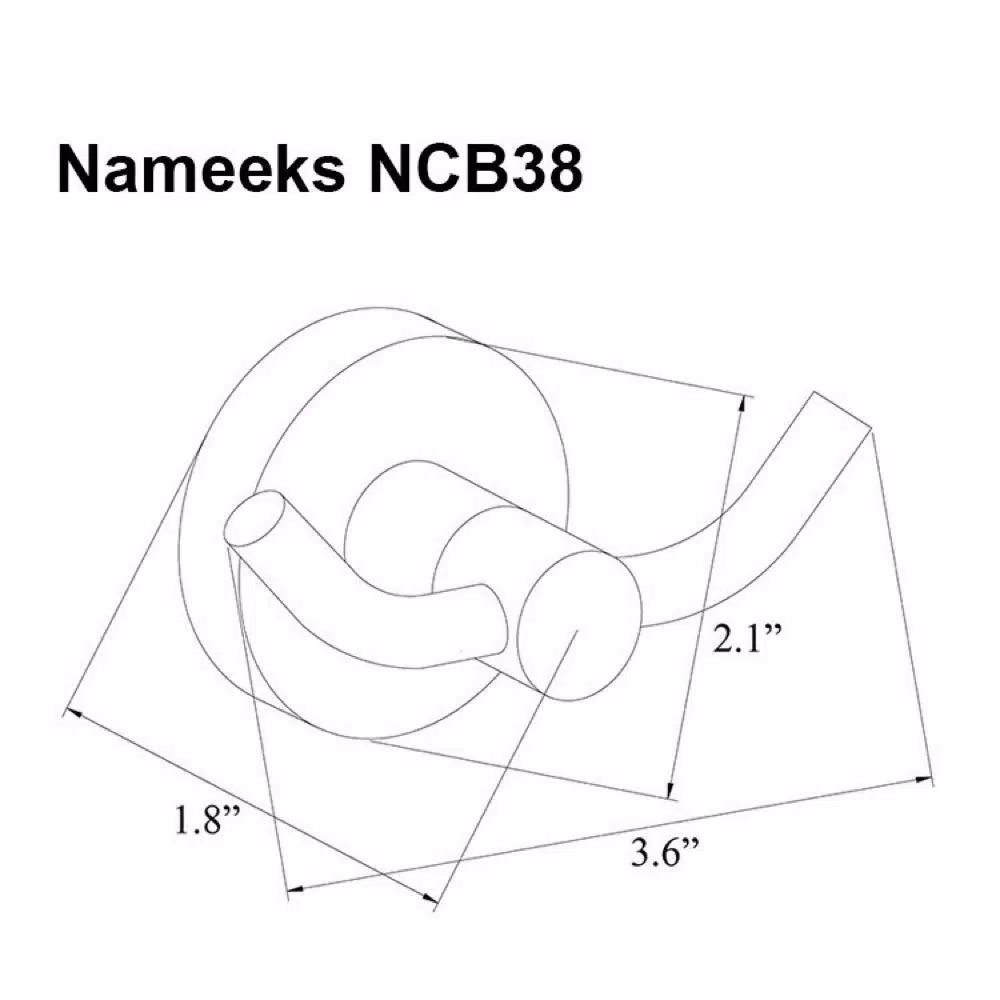 Nameeks General Hotel Wall Mounted Double Robe/Towel Hook - Chrome