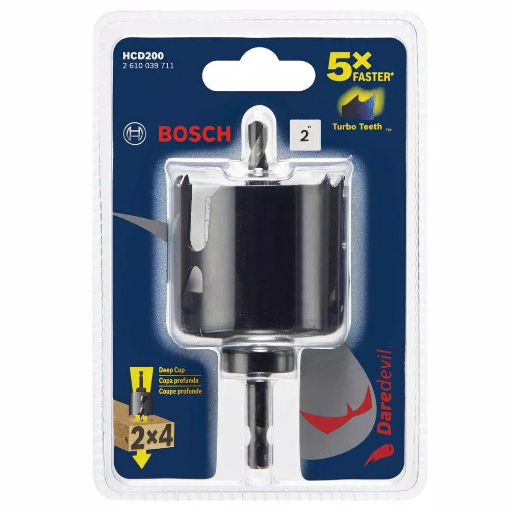 Bosch Daredevil 2 in. Wood Hole Saw with Integrated Arbor