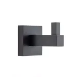 Italia Trieste Single Robe Hook, Matte Black, Solid Brass thumbnail 1