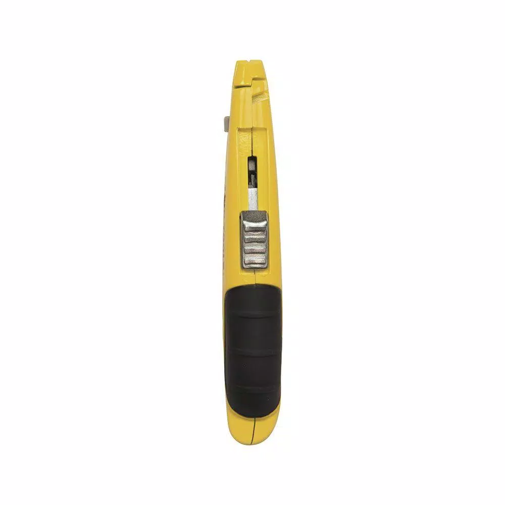Klein Tools 0.75 in. Self-Retracting Utility Knife with Safety Yellow Handle and Rubberized Grip