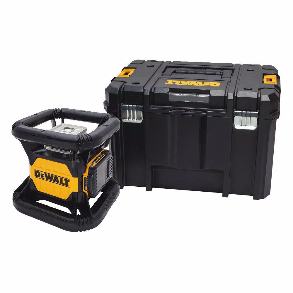 DEWALT 20V MAX Green Beam Self-Leveling Rotary Laser Level Kit with (3) 2Ah Batteries & TSTAK Case