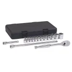 GEARWRENCH 1/2 in. Drive 6-Point SAE Ratchet and Socket Set, 15-Piece thumbnail 1