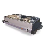NutriChef 21.9 in. Stainless Steel Dual Plate Electric Food Warming Tray Buffet Server thumbnail 3