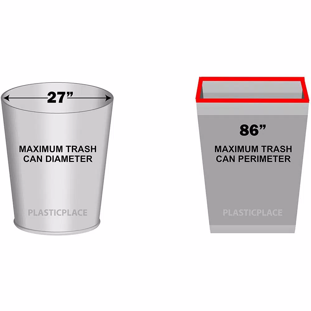 Plasticplace 55 Gallon Black Eco-Friendly Trash Bags, 1.7 Mil Thickness, 100 Count Case