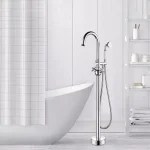 Vanity Art 48 in. Freestanding Single-Handle Claw Foot Tub Faucet with Hand Shower, Polished Chrome thumbnail 5
