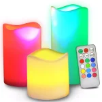 Novelty Place Flameless LED Pillar Candles with Remote Control and Timer - Warm White Flickering Battery Operated Candles thumbnail 1