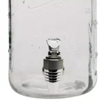 MASON CRAFT & MORE 5-Piece Clear Glass Drink Dispenser Set with 4L Dispenser and 4 Mugs with Metal Lids thumbnail 4