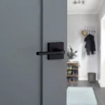 Kwikset Lisbon Square Matte Black Interior Passage Door Lever thumbnail 3