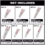 Milwaukee SAWZALL Bi-Metal Reciprocating Saw Blade Set, 26-Piece thumbnail 7