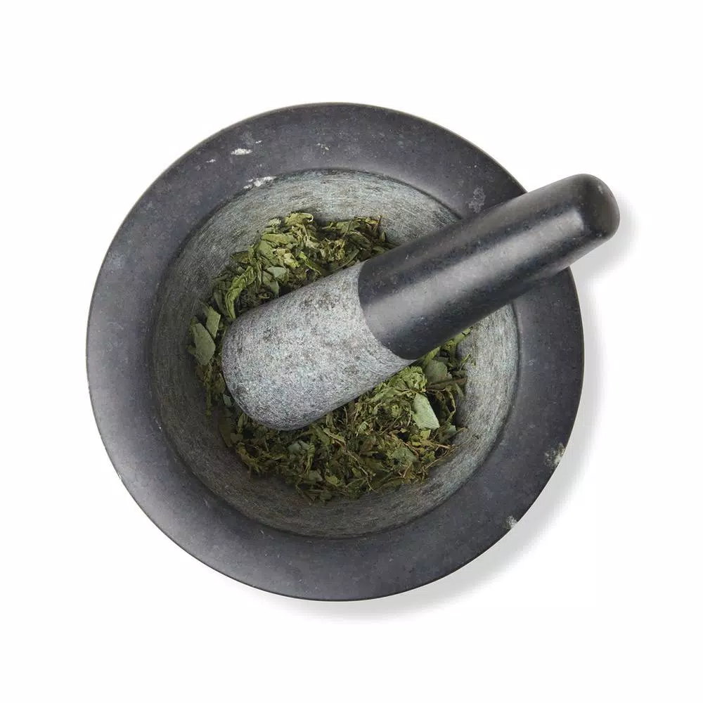 Fox Run 7 in. Black Granite Mortar and Pestle Set