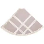 VHC Brands 48 in. Grey Margot Farmhouse Christmas Tree Skirt with Diamond Lace and Chambray thumbnail 3