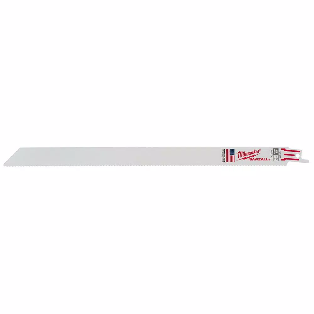 Milwaukee 12 in. 18 TPI Metal Cutting Reciprocating Saw Blades, 5-Pack