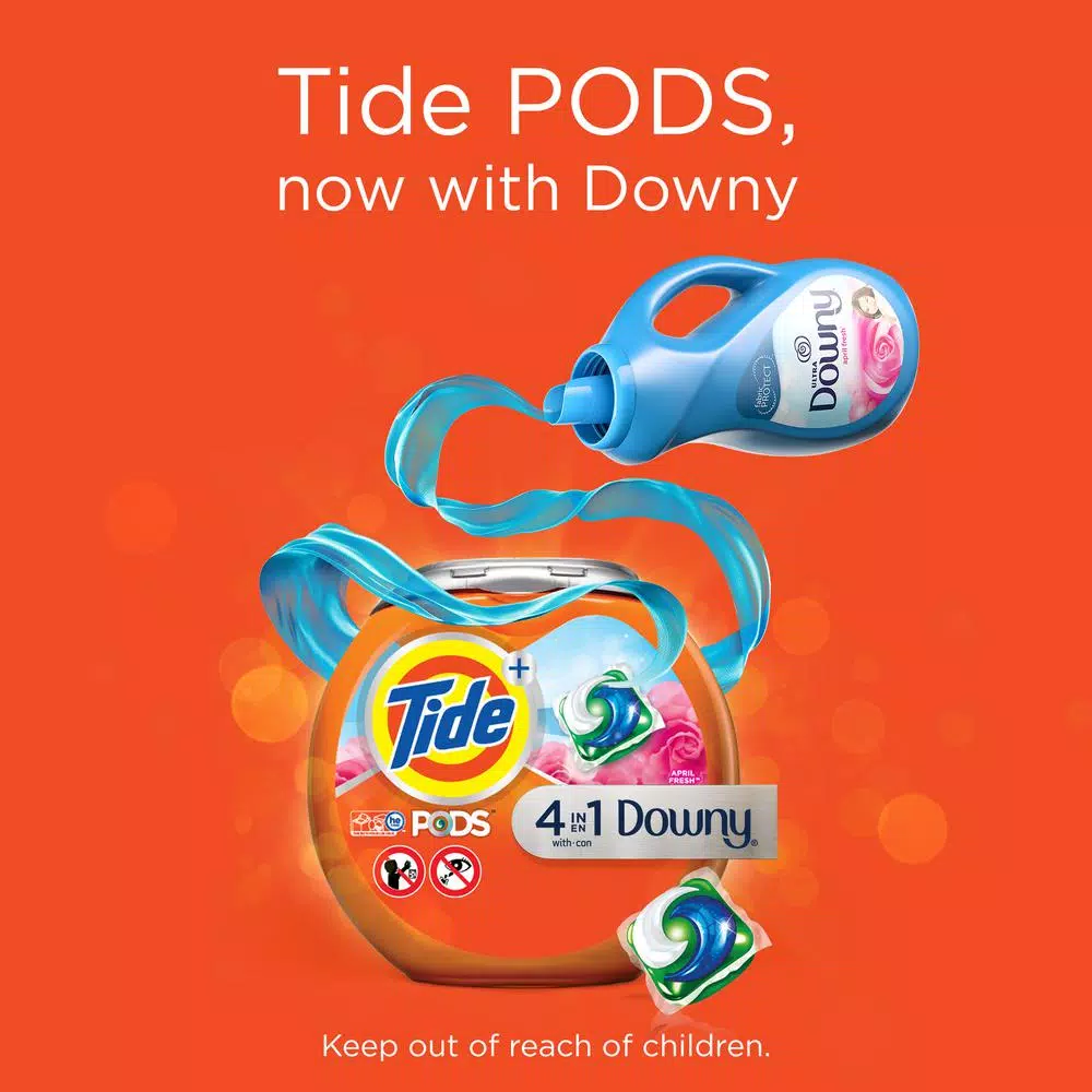 Tide PODS Plus Downy 4-in-1 Laundry Detergent Pacs, April Fresh, 43-Count