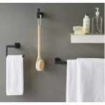 Pfister Venturi 18 in. Single Towel Bar, Matte Black Modern Metal Wall Mount thumbnail 3