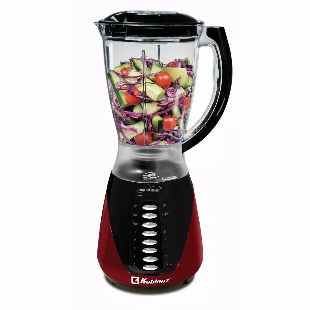 Koblenz Kitchen Magic Collection 10-Speed Blender with 50 oz. Red Plastic Jar