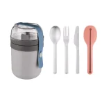BergHOFF Leo Travel Lunch Set (5-Piece) - Dual Container Lunch Pot with 4pc Travel Flatware and Silicone Sleeve thumbnail 5