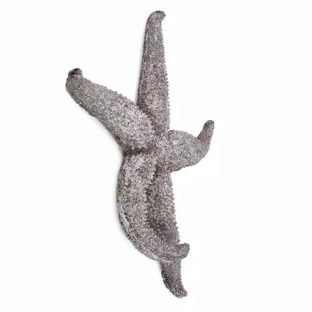 Unbranded Medium Starfish Wall Sculpture - Coastal Silver Pewter Resin Decor
