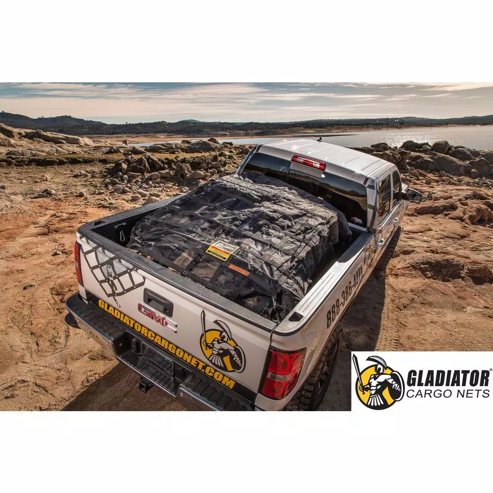 GLADIATOR Cargo Nets Gladiator Heavy-Duty Adjustable Cargo Net, 4.75 ft. x 6 ft., Includes Hardware