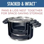 Farberware Neat Nest 6-Quart Aluminum Nonstick Saucepot with Glass Lid, Black thumbnail 5