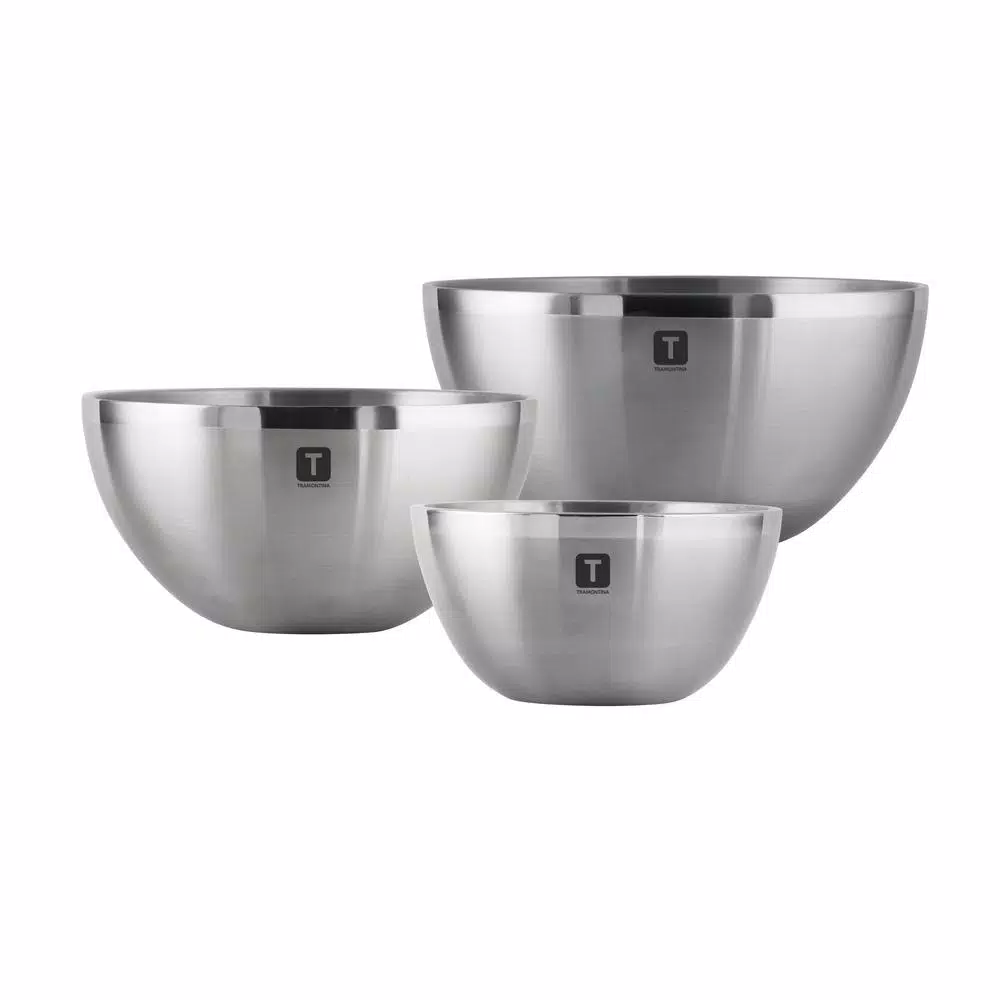Tramontina Gourmet 3-Piece Double Wall 18/10 Stainless Steel Mixing Bowl Set
