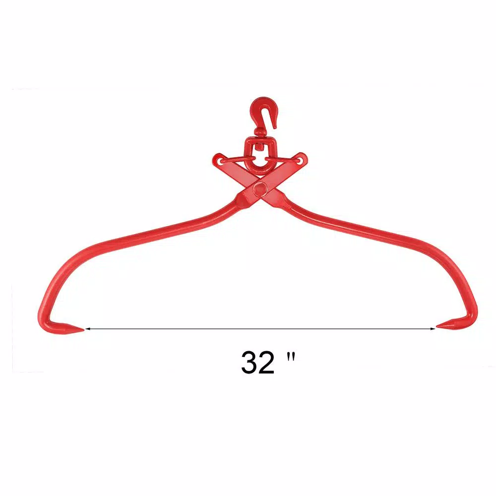 Earth Worth 32 in. Swivel Skidding Tongs with Hook for Logs, Timber, and Stumps