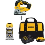 DEWALT 20V MAX XR Brushless Cordless Jigsaw Kit with 5.0Ah Battery and Charger thumbnail 1