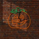 National Tree Company 24 in. Orange and Green LED Pumpkin Jack-O-Lantern Halloween Light Strip thumbnail 2