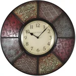 FirsTime 20.5 in. Round Patchwork Wall Clock, Multicolor Modern Quartz Movement thumbnail 2