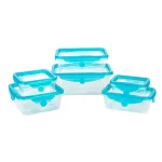 As Seen on TV Stretch and Fresh 12-Piece Silicone Airtight Food Storage Container Set, Blue thumbnail 1