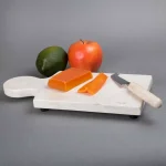 Creative Home 12 x 6 in. Natural Champagne Marble Cheese Board - Beige Octagonal Serving Tray thumbnail 6