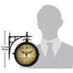 Infinity Instruments Charleston 8 in. Round Double-Sided Outdoor Wall Clock & Thermometer thumbnail 4