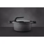 BergHOFF GEM Stay Cool 5 qt. Cast Aluminum Nonstick Stock Pot with Glass Lid, Gray thumbnail 6