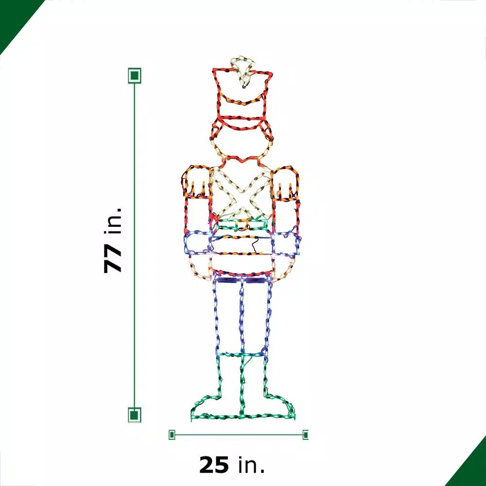 Fraser Hill Farm 6 ft. Multi-Color LED Toy Soldier Christmas Light Decoration