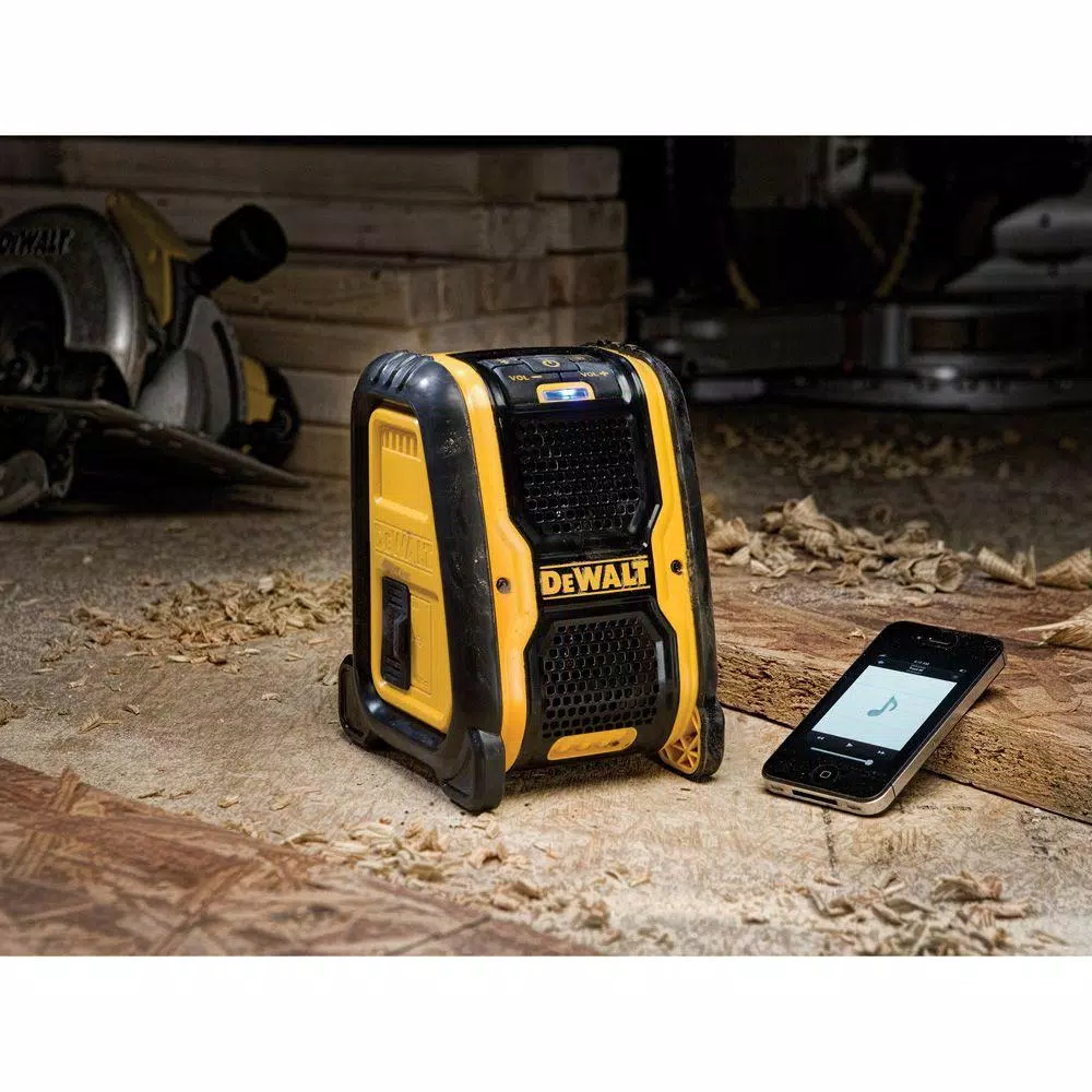 DEWALT DCR006 Jobsite Bluetooth Speaker, 12V/20V Max & AC Powered