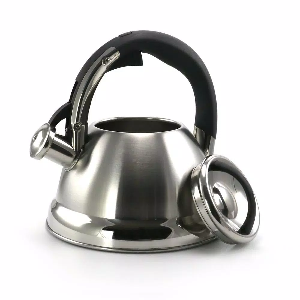 Mr. Coffee 2 Qt. Stainless Steel Whistling Tea Kettle with Cool-Touch Nylon Handle