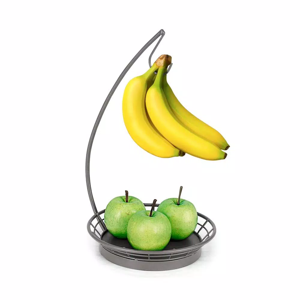 Spectrum Mason Industrial Gray Banana Holder & Fruit Basket Stand, Stainless Steel