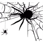 Unbranded 7 ft. x 8 ft. Spiders Halloween Garage Door Mural Decor - Vinyl Banner thumbnail 3