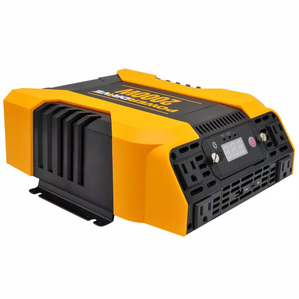 PowerDrive 2000W Power Inverter with Bluetooth App, 4 AC Outlets, USB-C & USB Ports