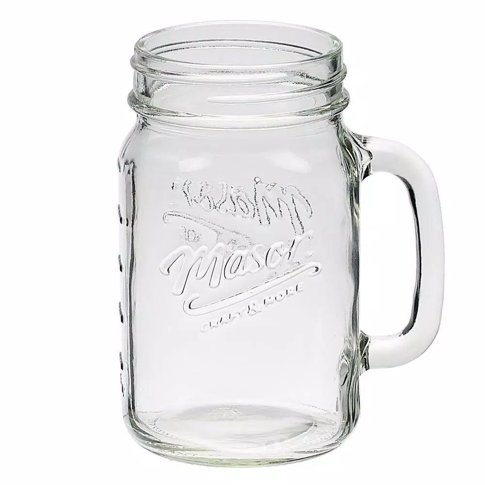 Unbranded Mason Craft and More 6-Piece Glass Beverage Dispenser Set with Metal Rack and 16 oz. Mugs