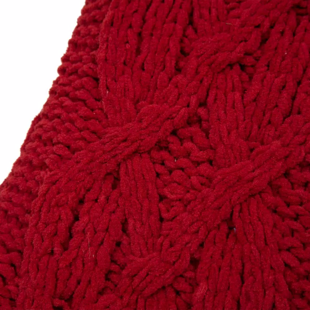 Glitzhome 22 in. Red Knitted Polyester Christmas Stockings, 2-Pack