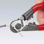 KNIPEX 7-1/2 in. Wire Rope Cutters with Dual-Comfort Grip and Tether Attachment thumbnail 4