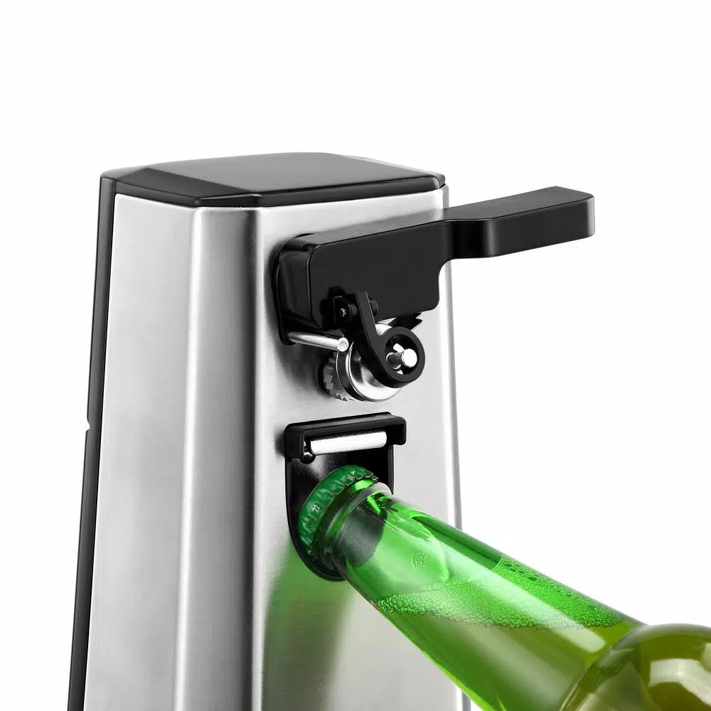 Professional Series Electric Can Opener with Bottle Opener and Knife Sharpener, Brushed Stainless Steel