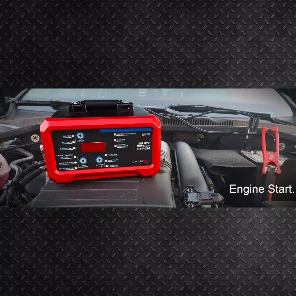 Smartech Products SBC-125 6V/12V Automotive Battery Charger and Maintainer with 125A Engine Start